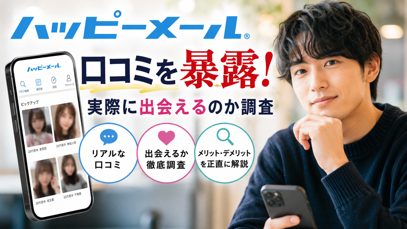 スマホを片手に思案顔の男性