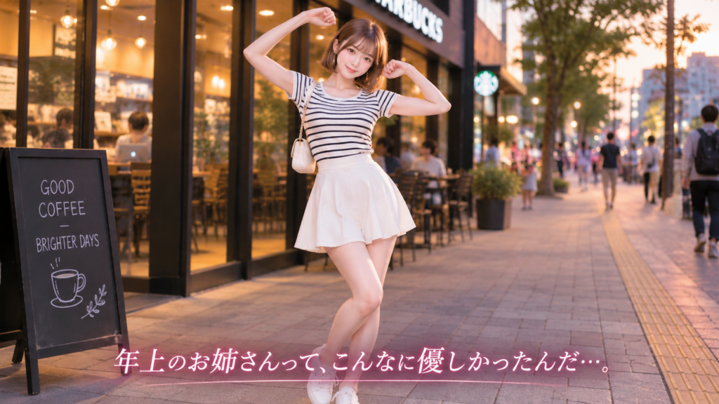 待ち合わせ場所で可愛いポーズを決める女子大生