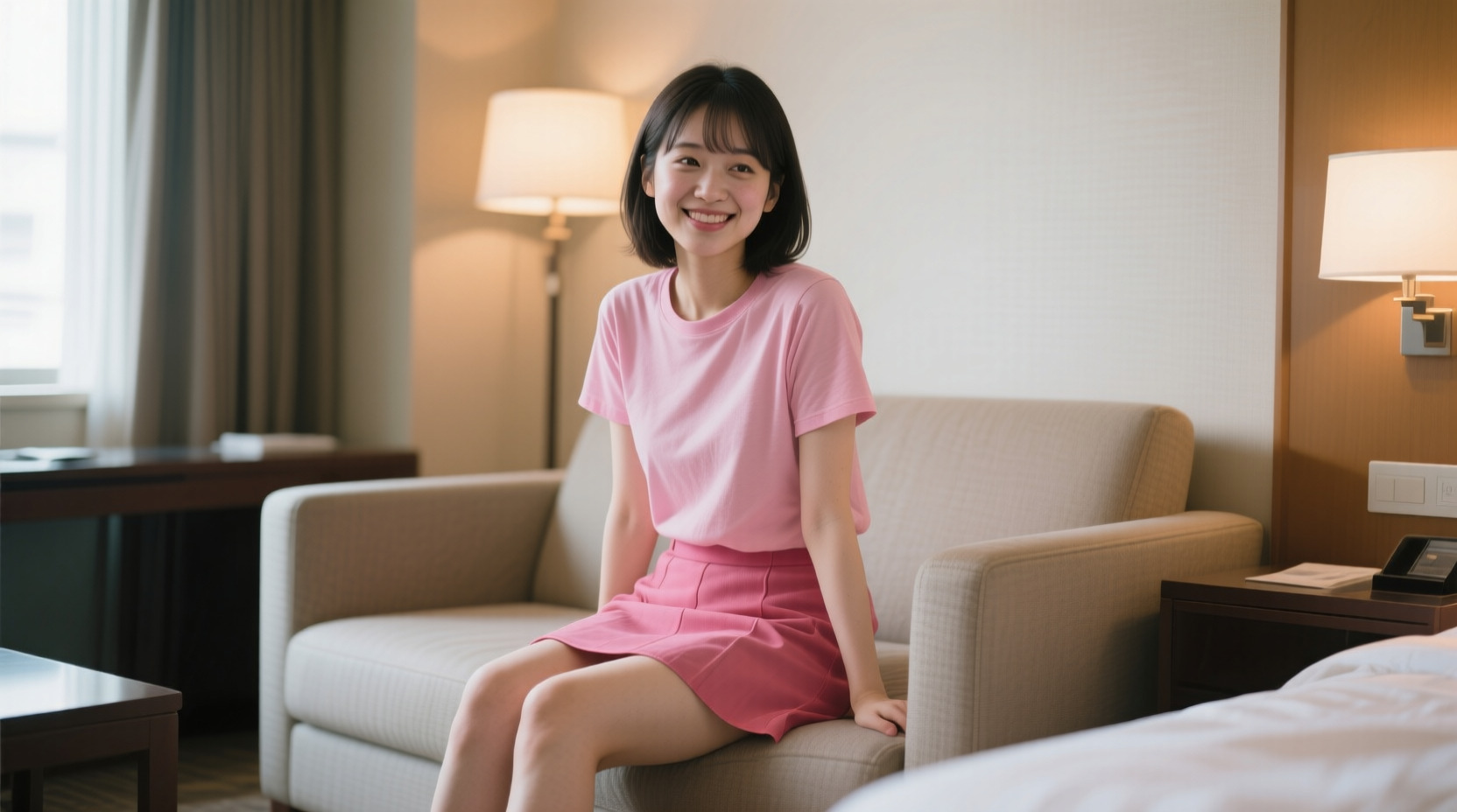 ソファーでくつろぐ女の子