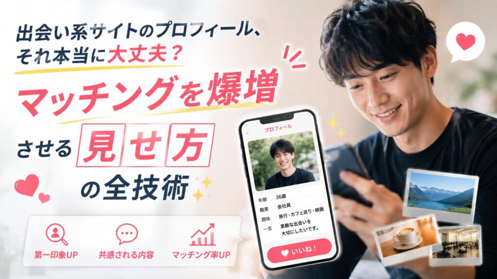 スマホを持った笑顔の男性