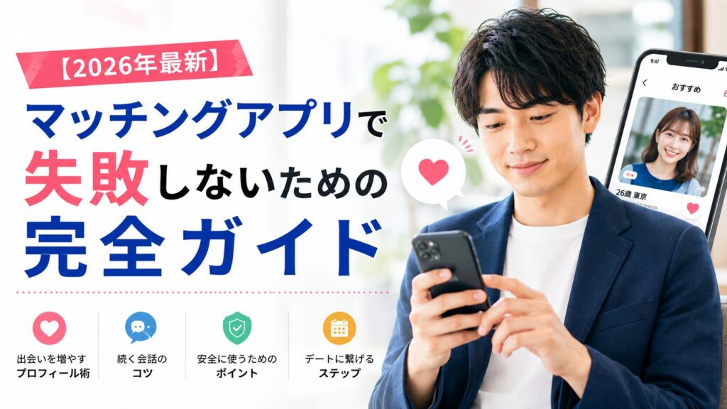 笑顔でスマホを操作する男性