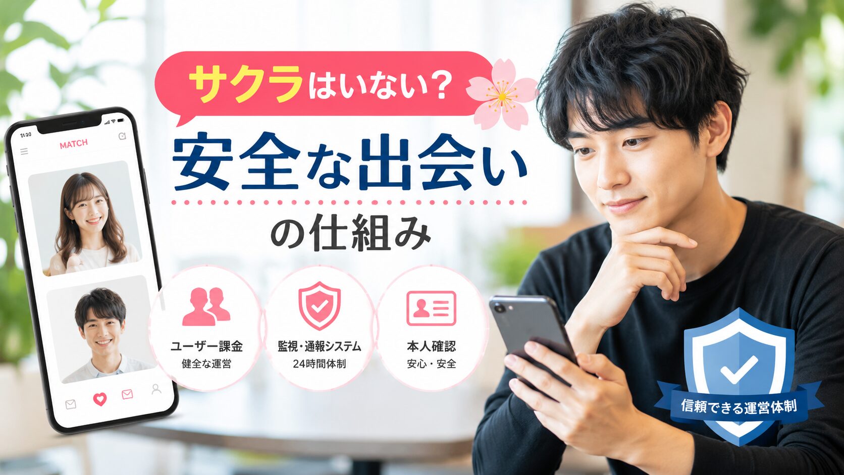 満足そうにスマホを見る男性