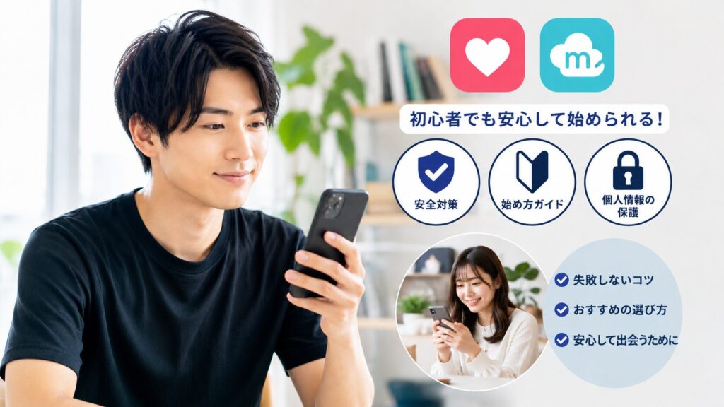 スマホを手にした笑顔の男性